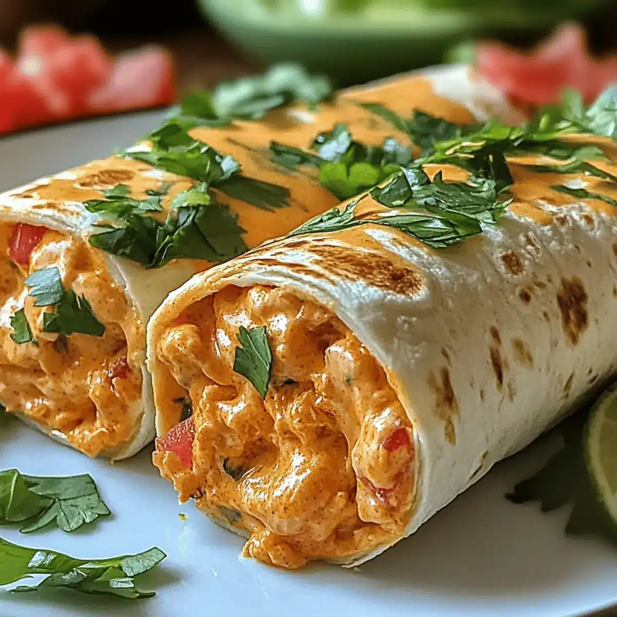 Cheesy Buffalo Chicken Burritos