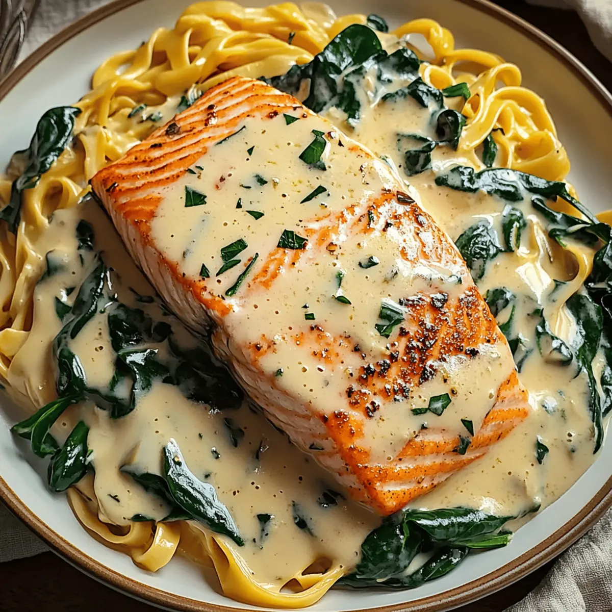 Rich Creamy Salmon Florentine