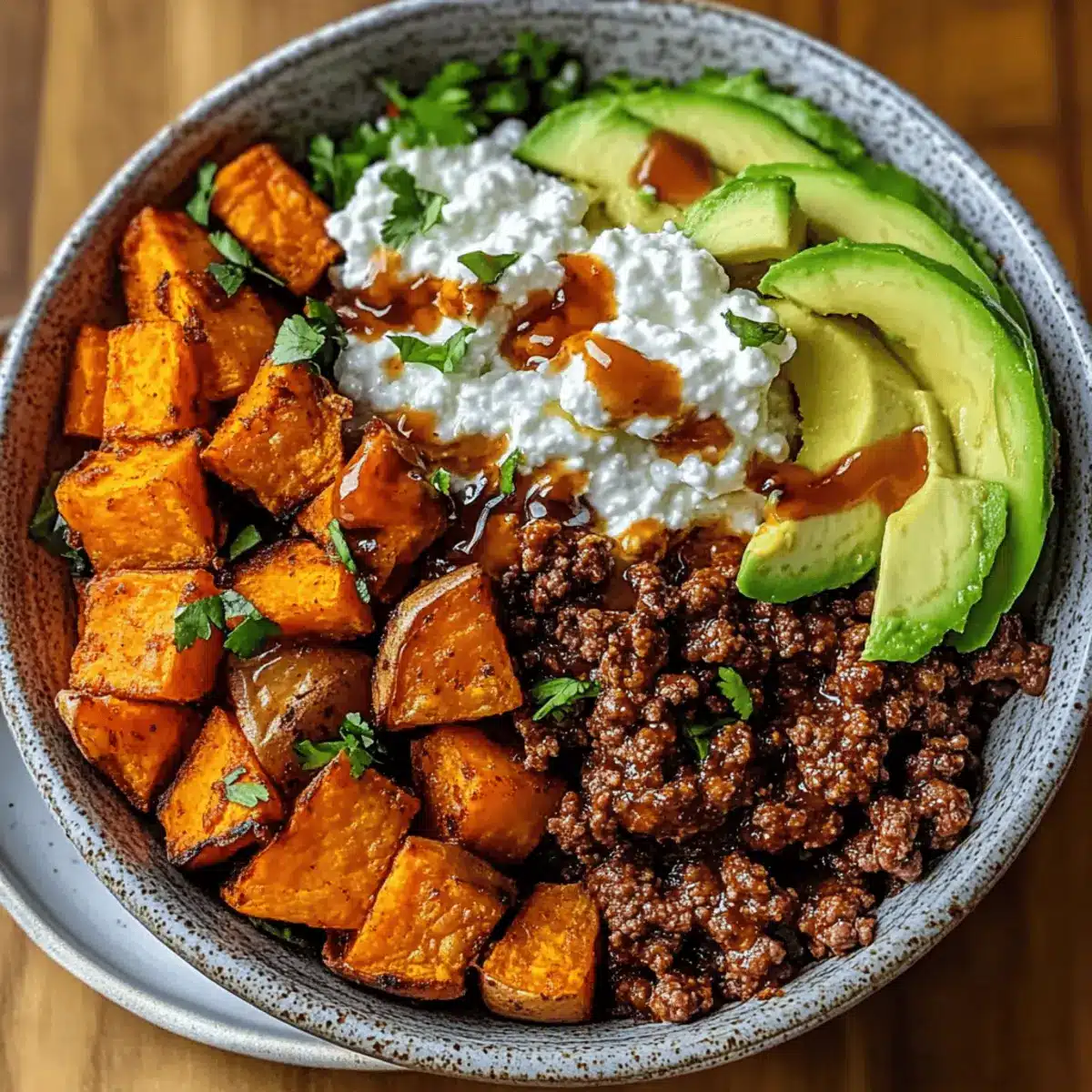 Ground Beef Hot Honey Bowl