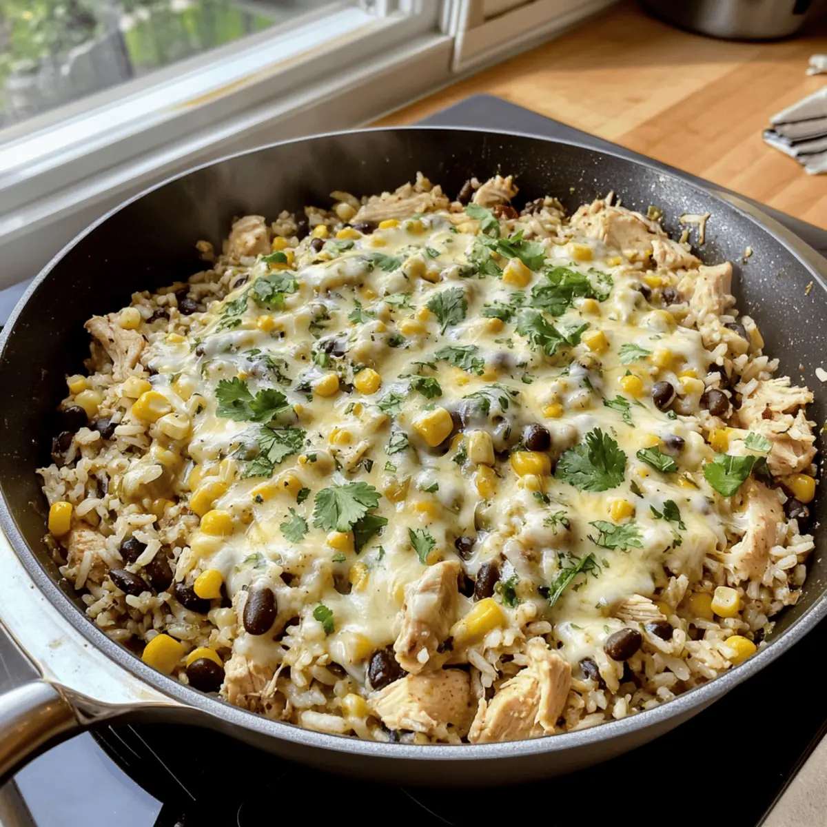 Salsa Verde Chicken & Rice Skillet
