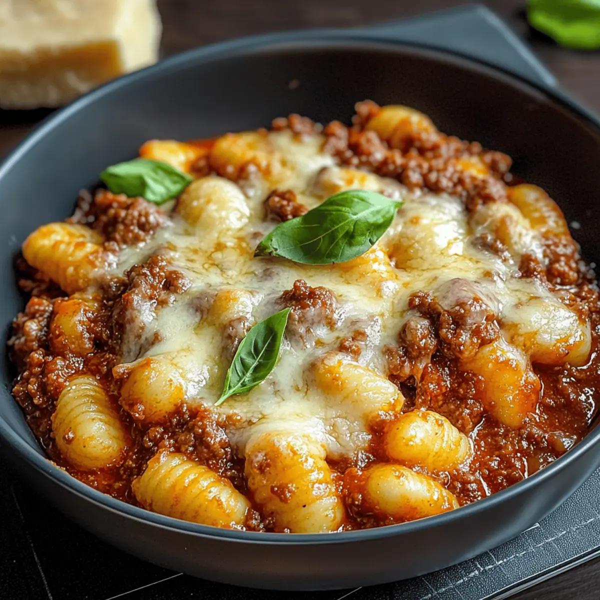 Cheesy Bolognese Gnocchi Bake