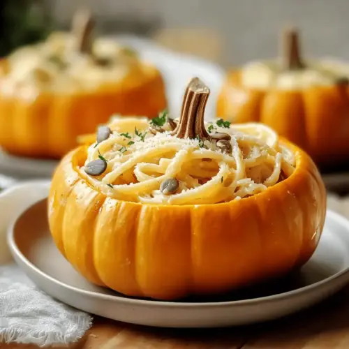Pumpkin Alfredo Pasta Cauldrons