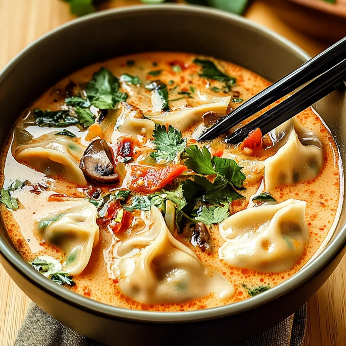 Thai Red Curry Dumpling Soup