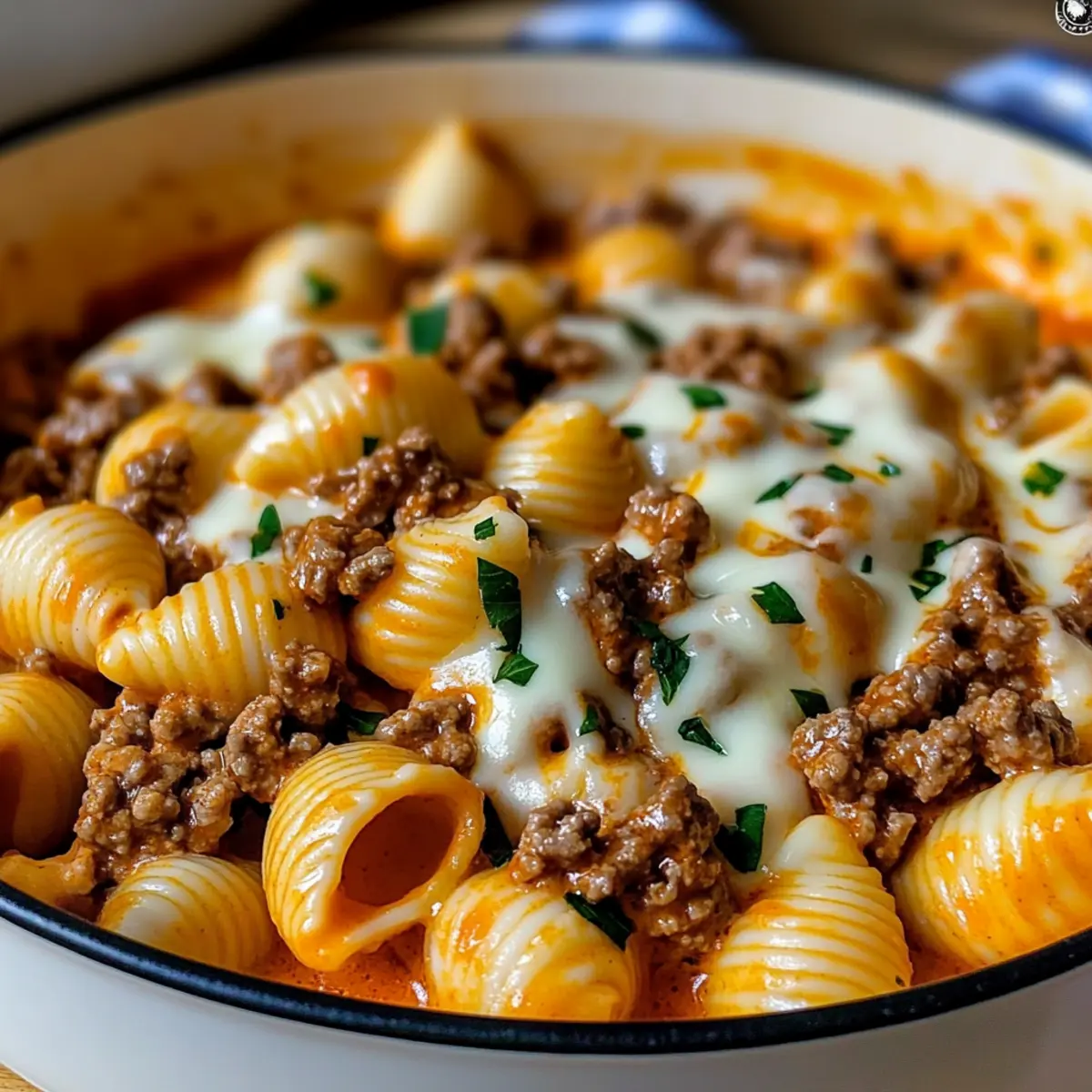 Creamy Beef and Shells