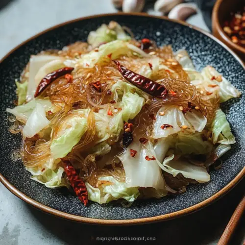 Cabbage Glass Noodles Stir Fry