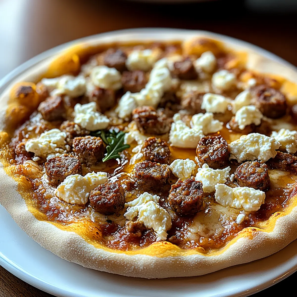 Hot Sausage Feta Honey Pizza