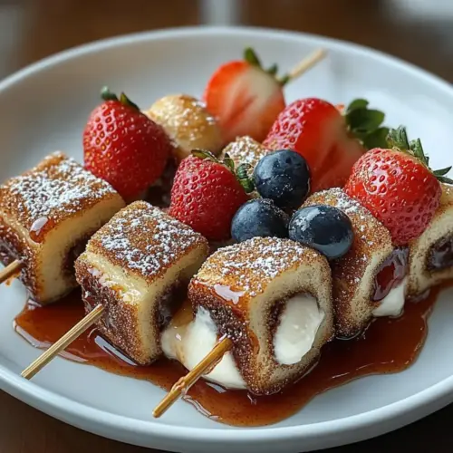 Cinnamon Roll Breakfast Skewers