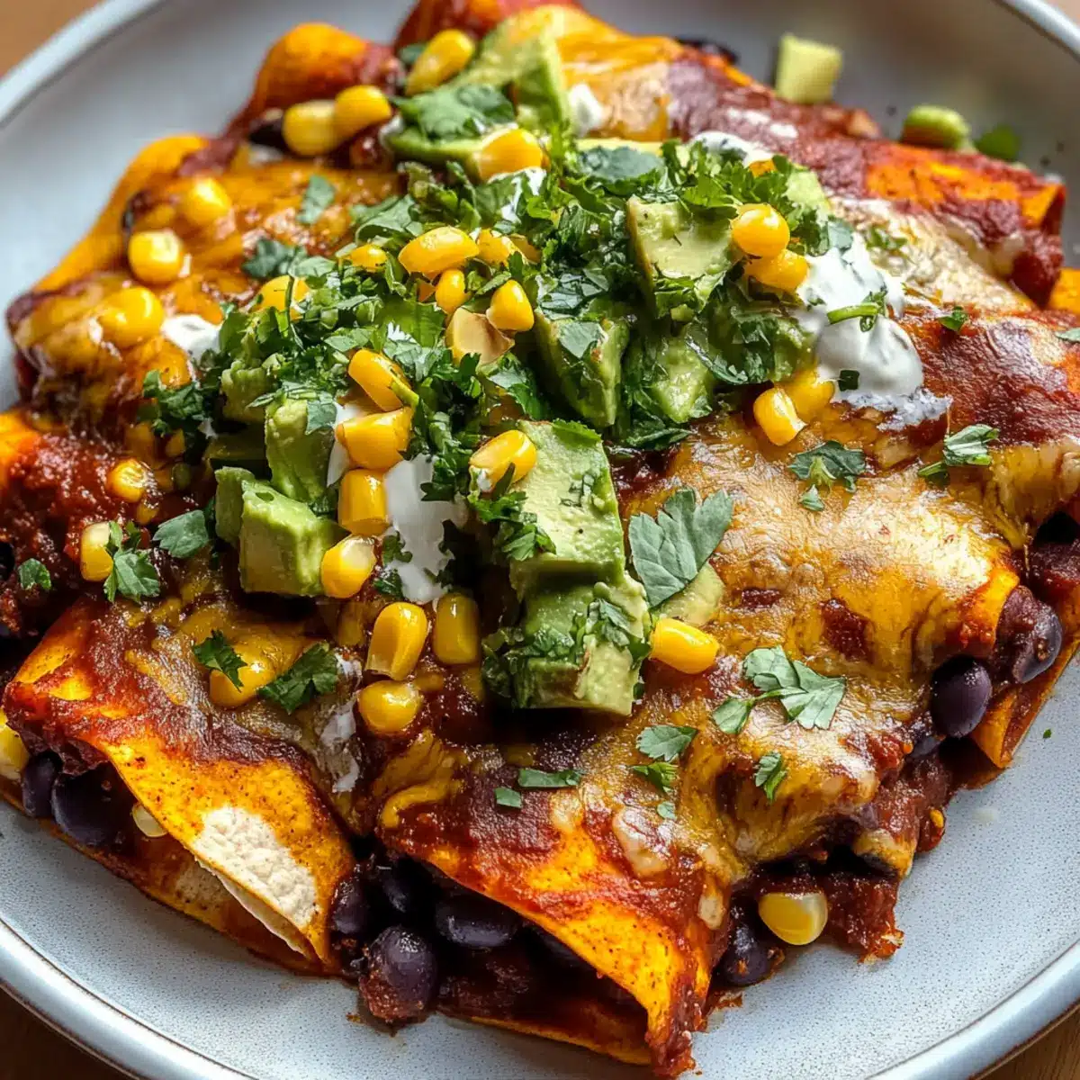 Sweet Potato, Corn, and Black Bean Enchiladas