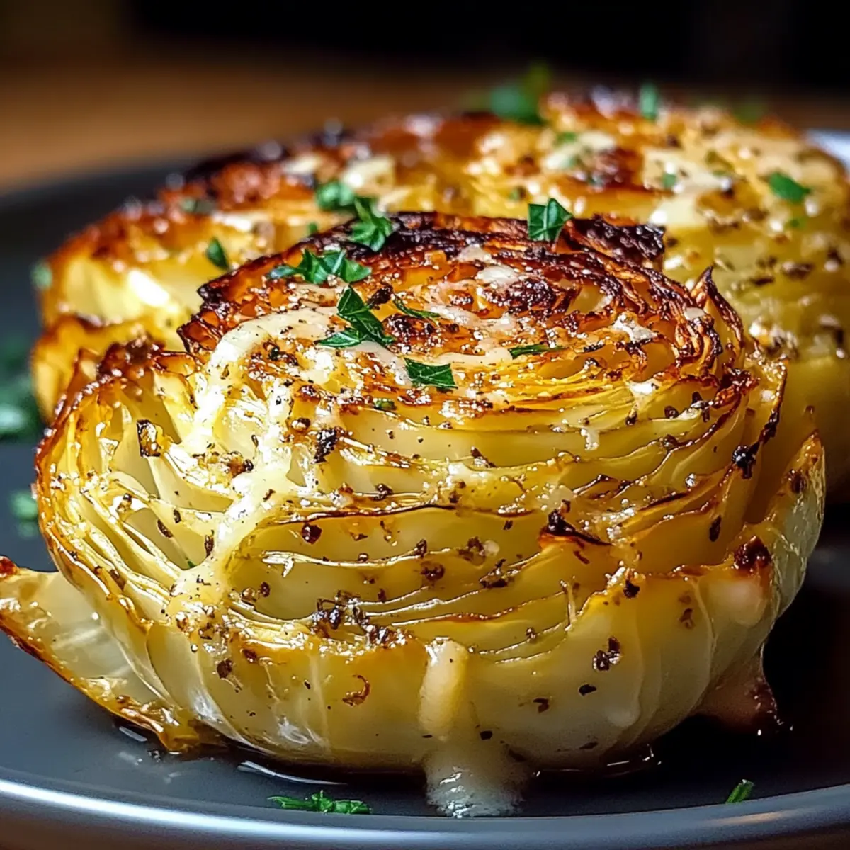 Garlic Parmesan Melting Cabbage
