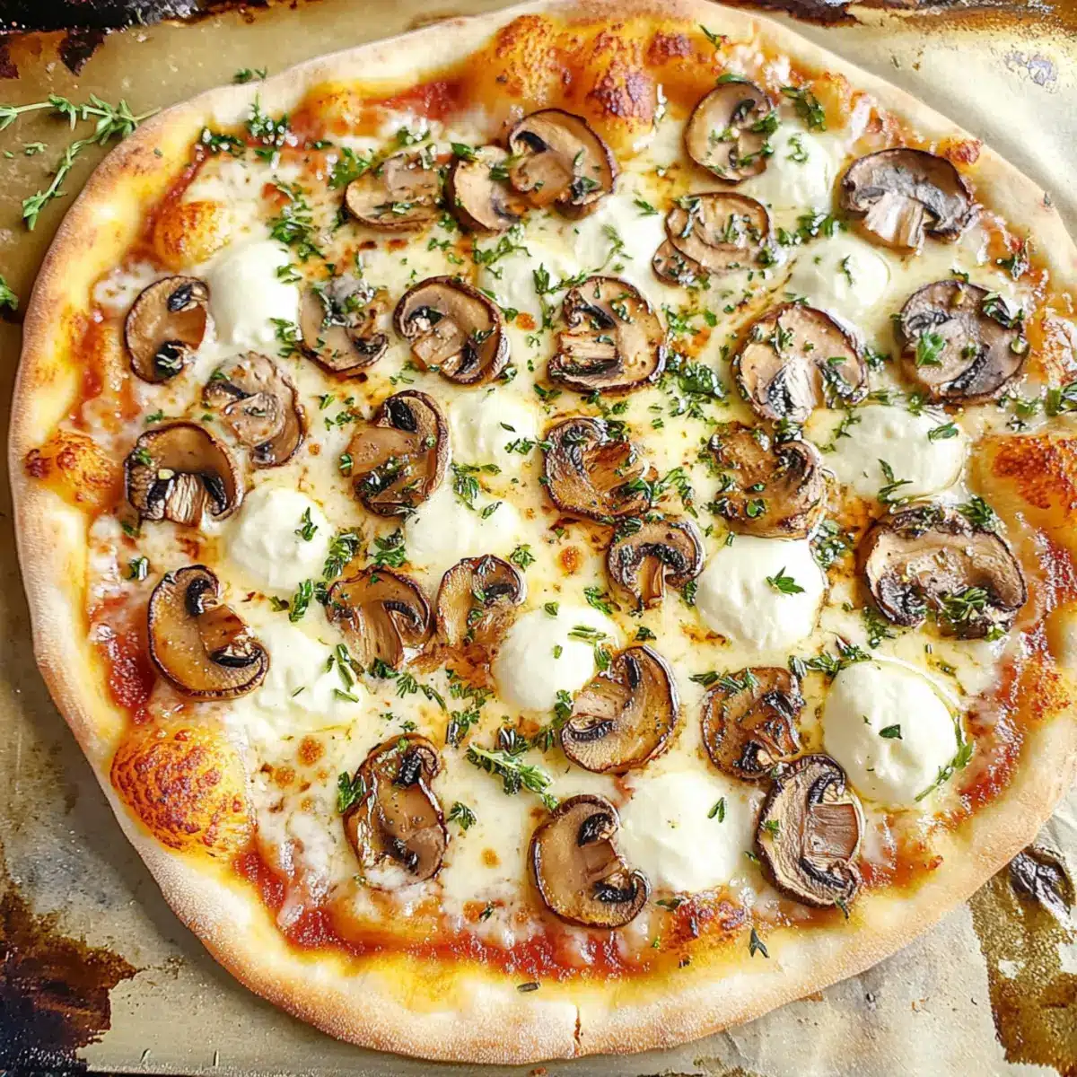 White Mushroom Pizza