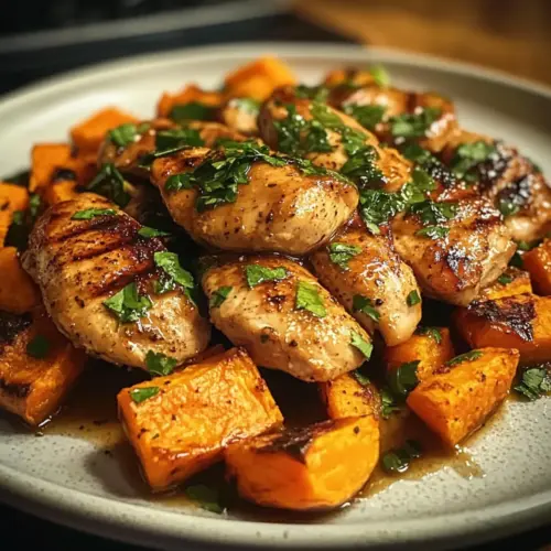Honey Garlic Chicken And Sweet Potato