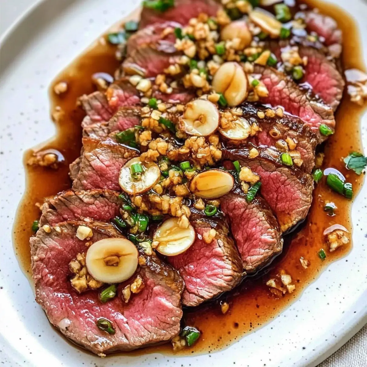 Beef Tataki with Garlic Chips & Ponzu