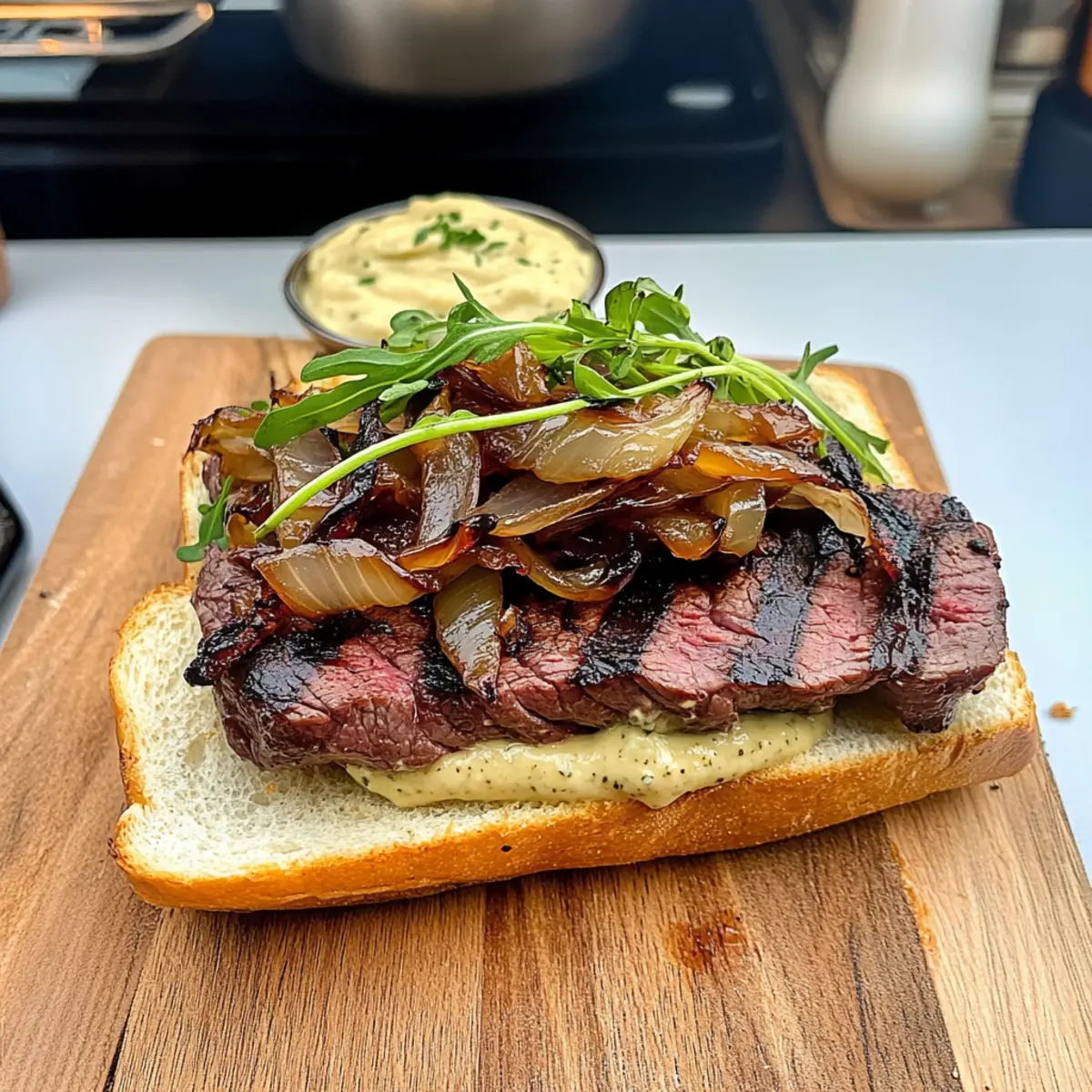 Steak Ciabatta with Caramelised Onions