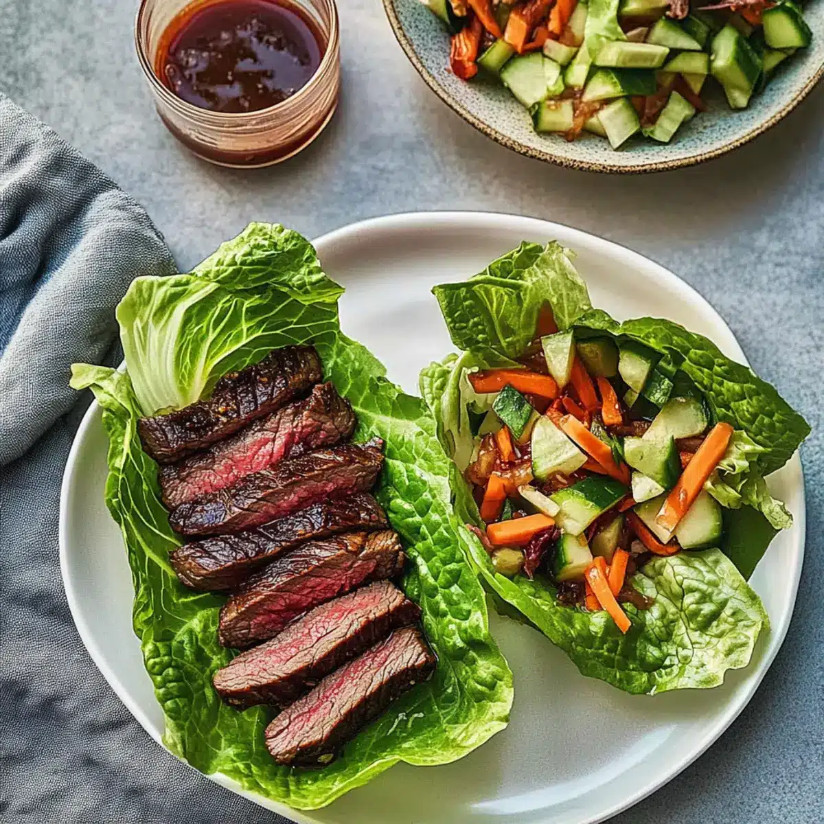 Grilled Steak Lettuce Wraps